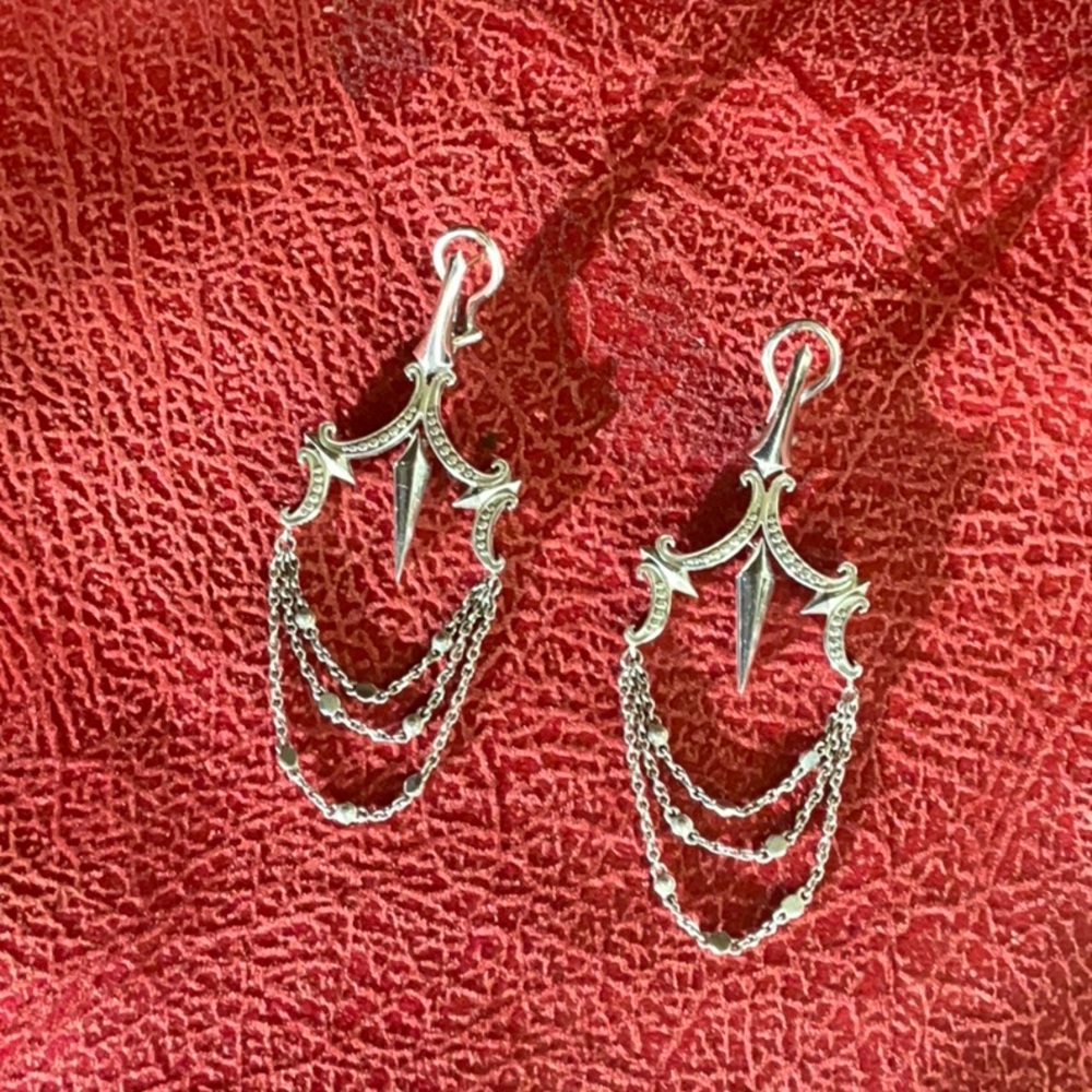 Stephen Webster Edgy Sterling Silver Earrings - Picture 2 of 5